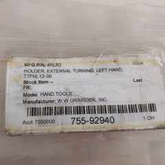 Ingersoll Ttfnl 12-3B Holder External Turning Left Hand 4Rlr2