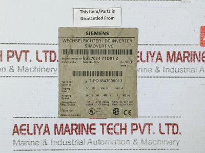 Siemens 4Am8695-0Ua40-0Nn2 Power Transformer 460V-440V-400V-380V