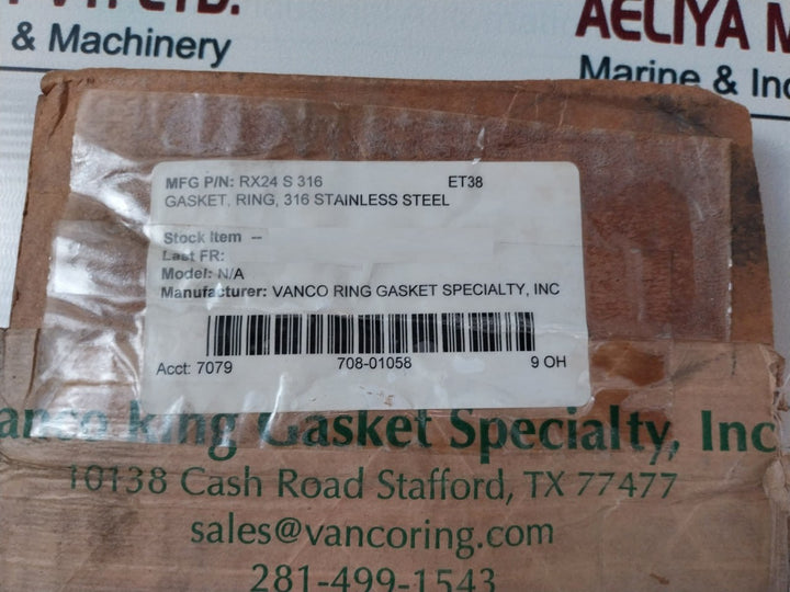 Vanco Ring Rx24-s316-4 Gasket Ring Rx24 S 316