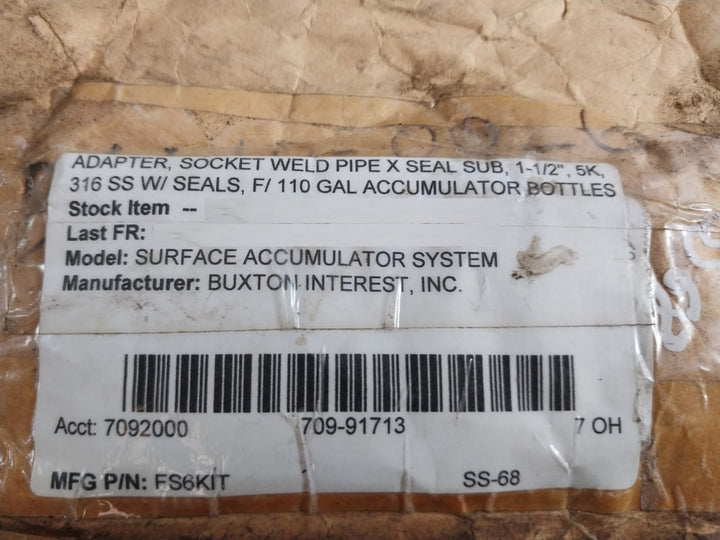 Dtl Technologies Esx66 Weld Pipe Surface Accumulator System Rev F, Fs6kit