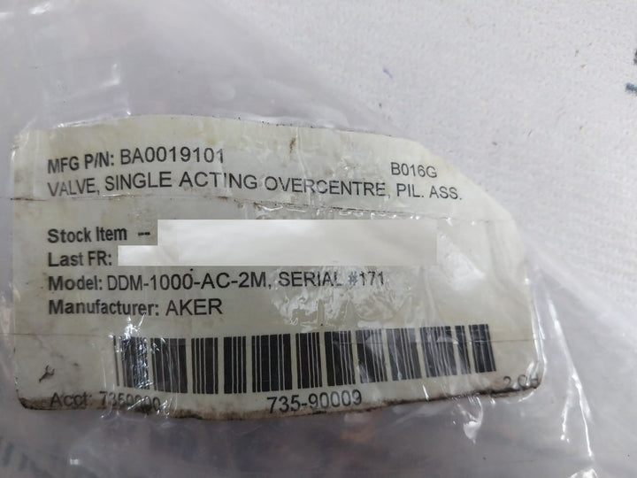 Oil Control Rexroth 05422510033500a Single Acting Overcentre Valve Ba0019101