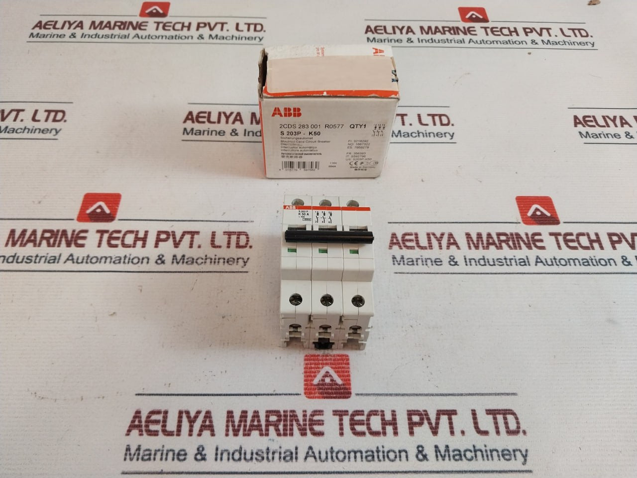 Abb S203p-k50 Moulded Case Circuit Breaker 253/440v Ac 50amp