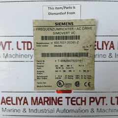 Siemens 4Am8695-0Ua40-0Nn2 Single Phase Power Transformer 3Ac 380-480V