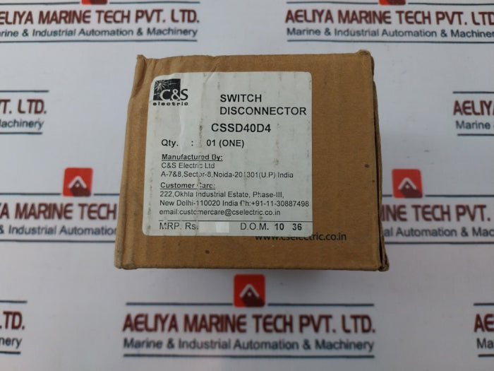 C & S Electric Cssd40D4 Switch Disconnector 40A 415V