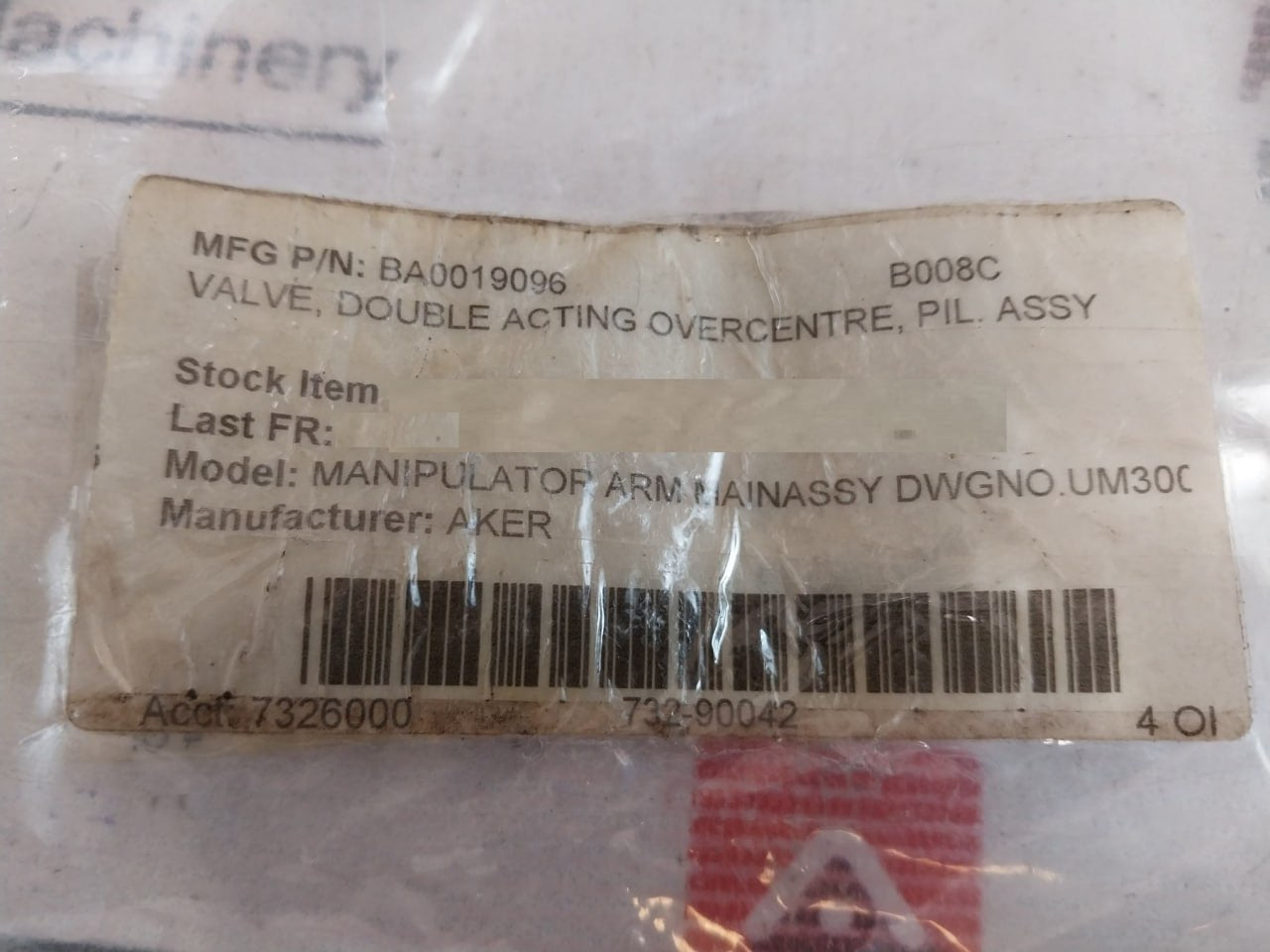 Oil Control 054205020420000 Double Acting Overcentre Valve Ba0019096