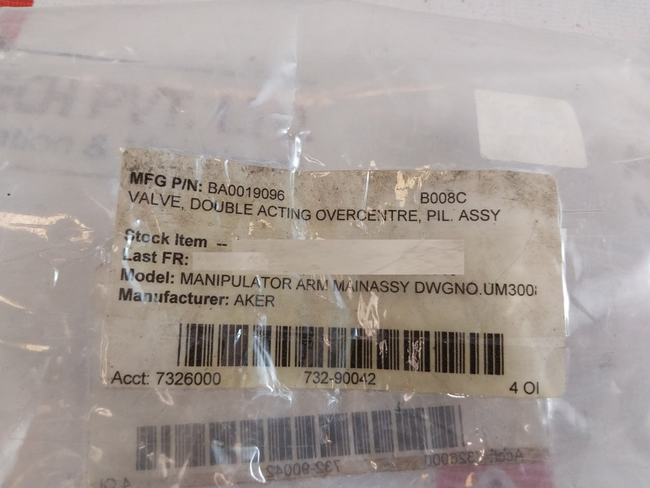 Oil Control 054205020420000 Double Acting Overcentre Valve Ba0019096