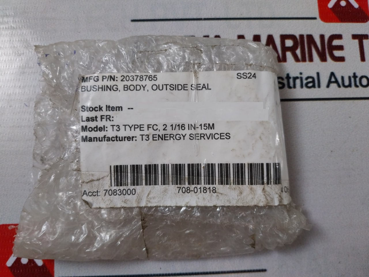T3 Energy 20378765 Bonnet Gasket Bushing Body T3 Type Fc, 2 1/16 In-15M Ss24