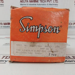 Simpson M-10485-5 Panel Meter 0-8 Dc Amperes