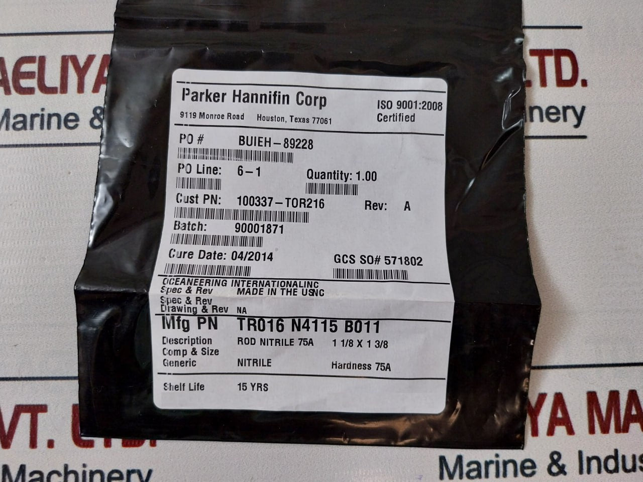 Oceaneering 100755-rk Spm Normally-closed 0.5In 3K Valve Repair Kit