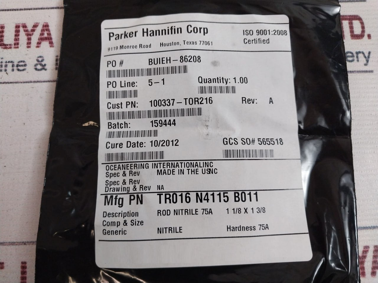 Oceaneering 100755-rk Normally-closed Spm Valve Repair Kit