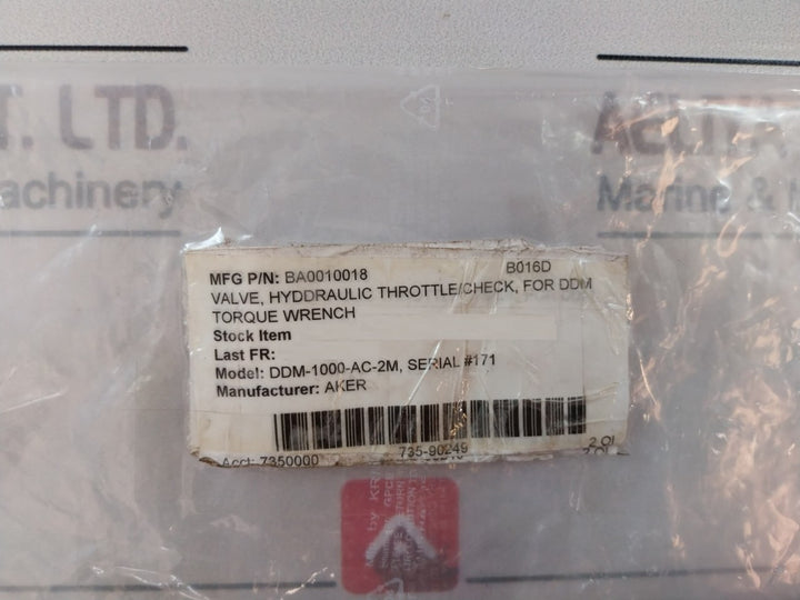 Rexroth Ddm-1000-ac-2M Hydraulic Throttle Check Valve For Ddm Torque Wrench