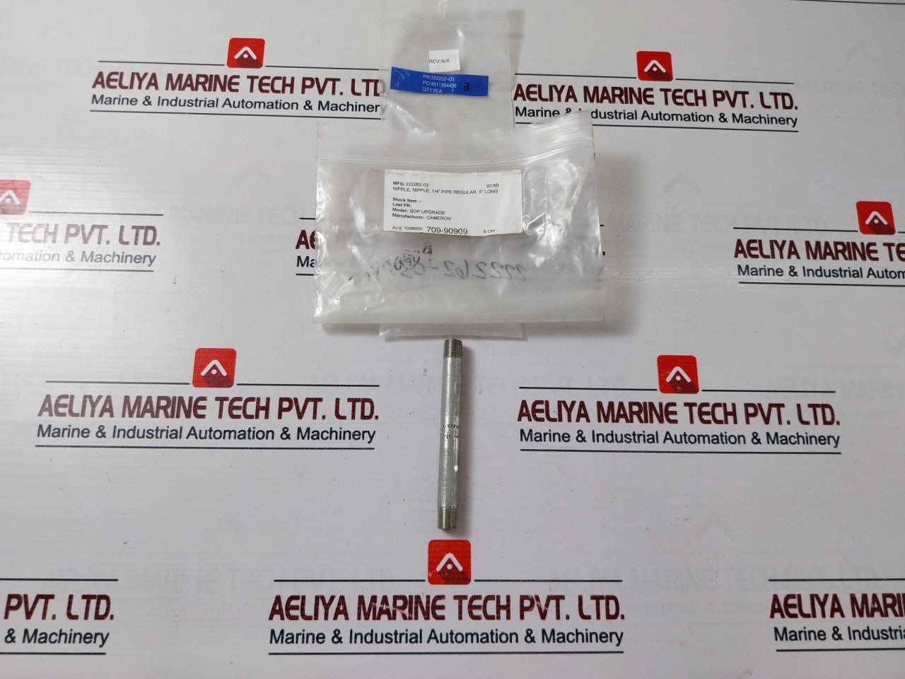 Lot Of 6x Cameron A/sa312 Nipple, 1/4” Pipe Regular, 5” Long 222262-03