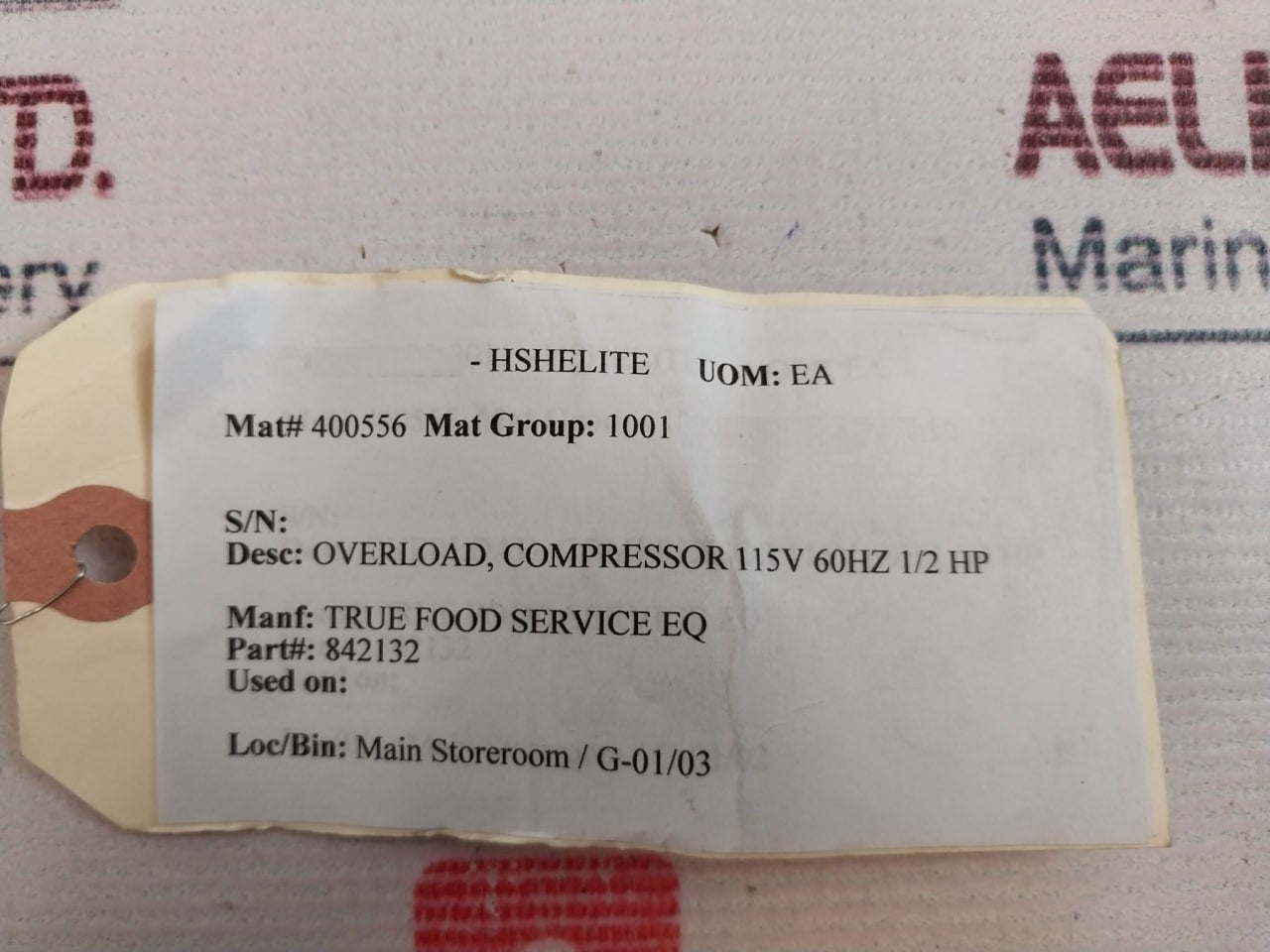 True 842132 Overload Compressor 115v 60hz 1/2hp