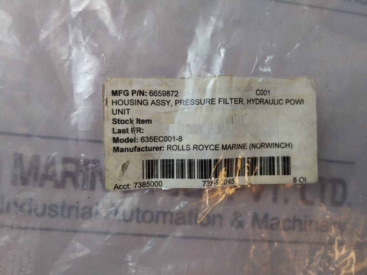 Parker Ff1146.Q010.Bs35.Gt16-kr Hydraulic Pressure Filter Housing 6659872