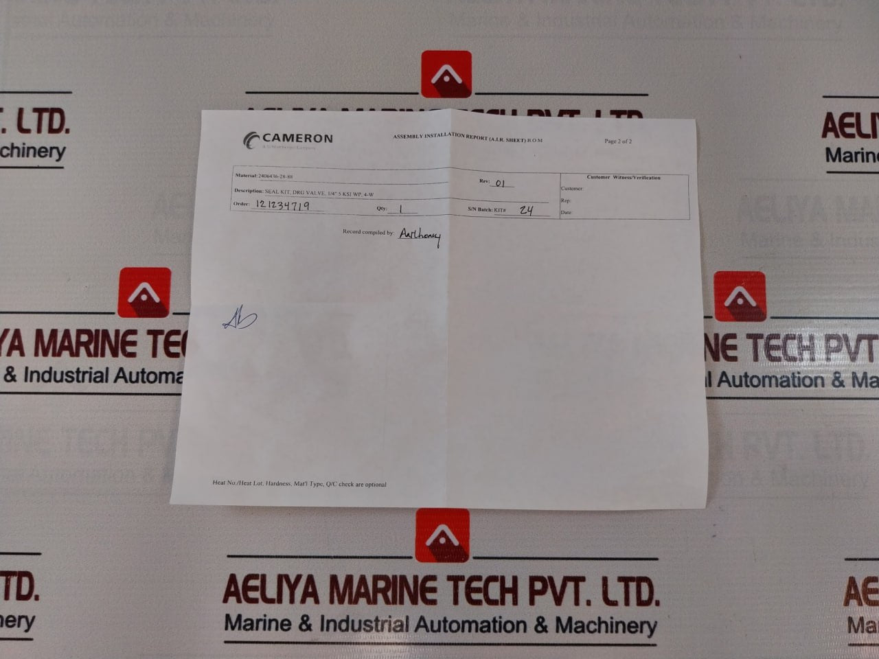 Cameron 2406436-28-99 Drg Valve Repair Kit