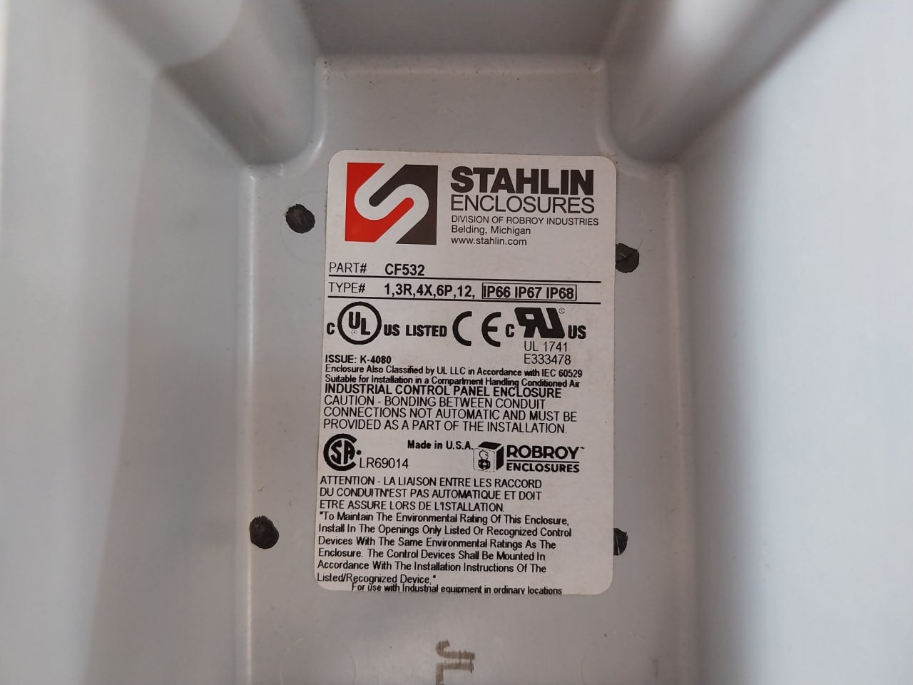 Stahlin Cf532 Enclousers 1,3R,4X,6P,12 E333478
