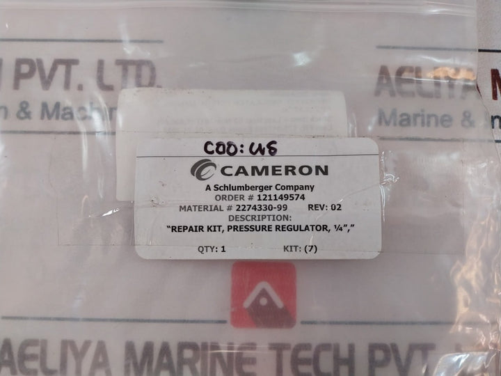 Cameron 2185018-00-59 Regulator Repair Kit