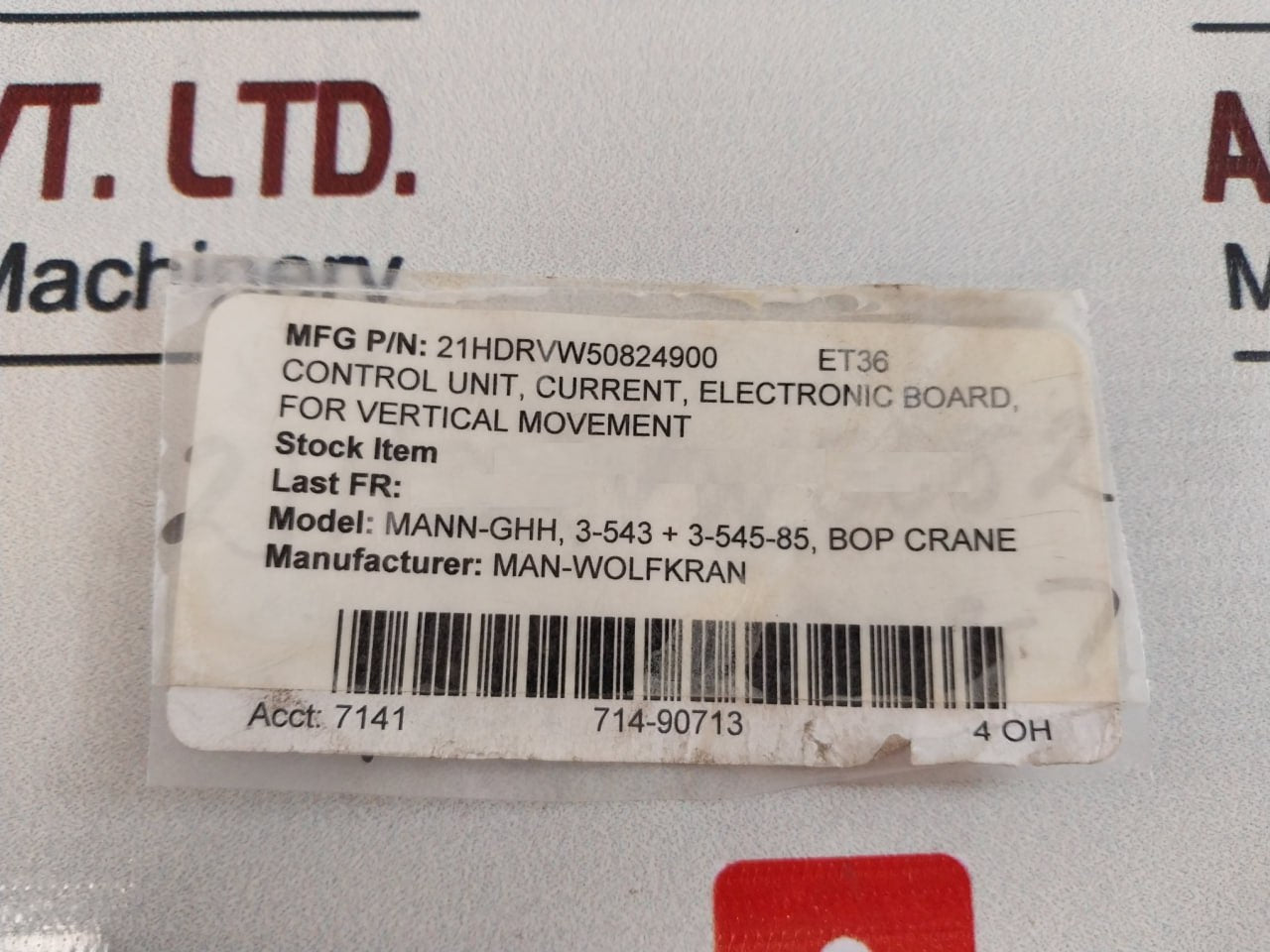 Wolff 21-hdr-hv Control Unit Current Electronic Board 714-90713 21Hdrvw50824900