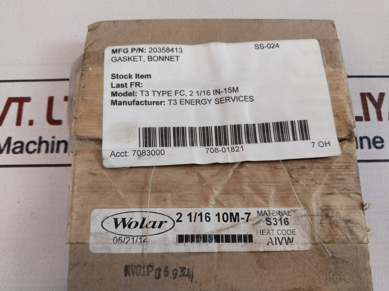 Wolar 20358413 Bonnet Gasket Ring T3 Type Fc, 2 1/16 In-15M