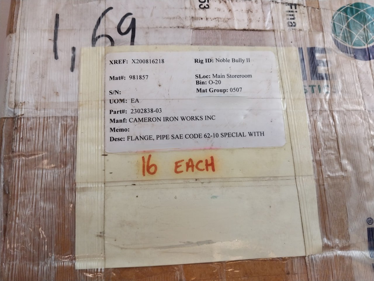 Cameron 2302838-03 Pipe Sae Flange Code 62-10 Special