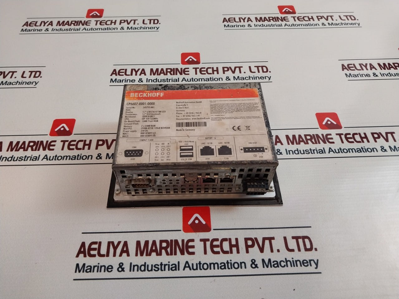 Beckhoff CP6607-0001-0000 Touch Screen Panel Digitzie 5.7 Inch 24 VDC