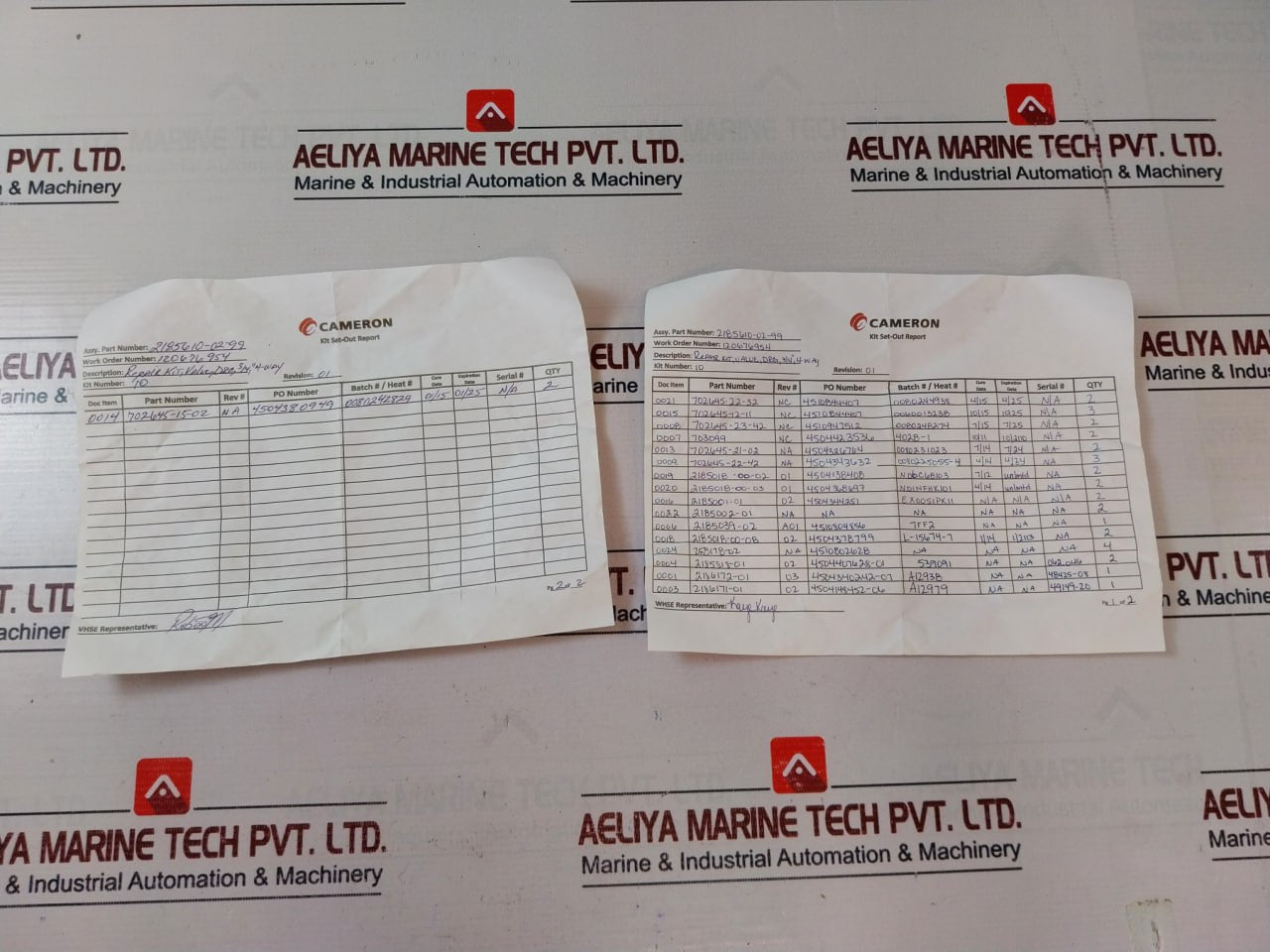 Cameron 2185610-02-99 Repair Kit