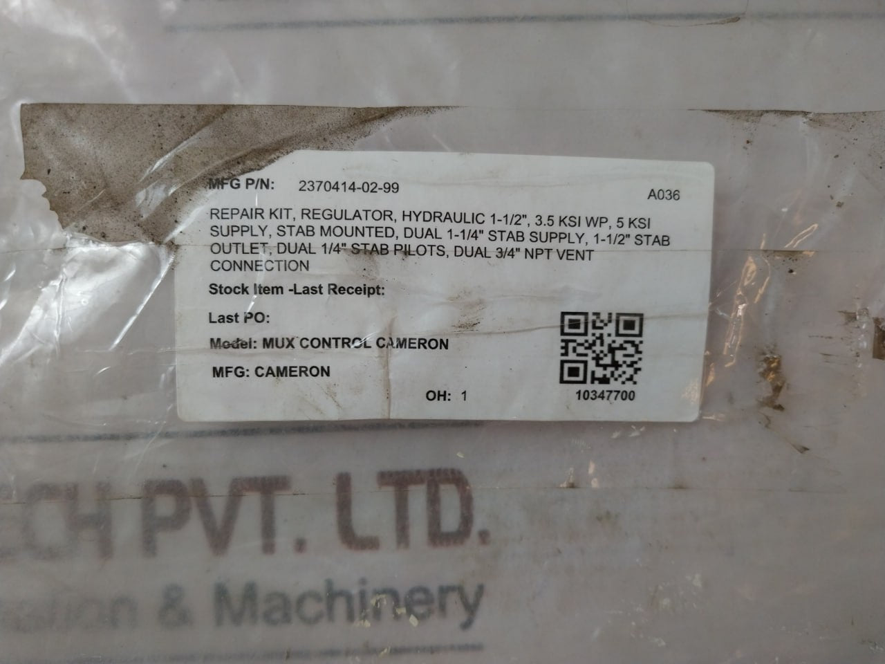 Cameron Parker Hannifin Freudenberg Oil & Gas 2185621-01-99 Hydraulic Regulator Repair Kit