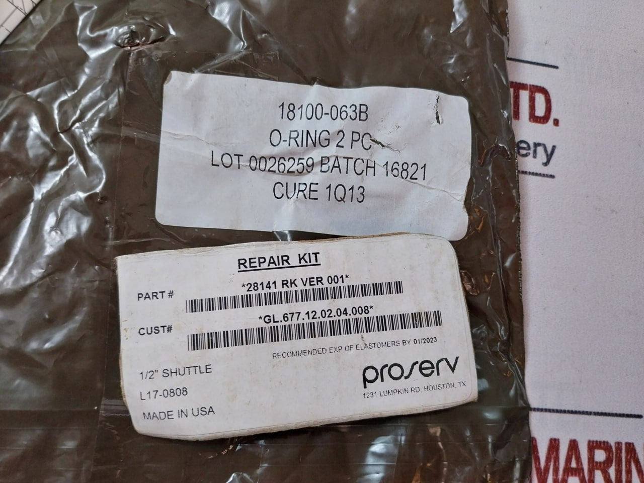 Gilmore 28153 Valve 28141 Rk