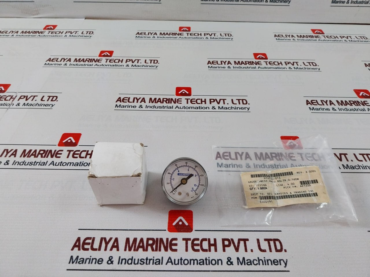 Wilkerson 094 04 Pressure Gauge 0-160 PSI 0-11 Bar