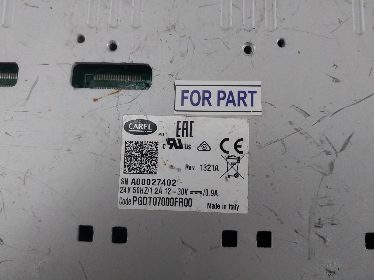 Carel Pgdt07000Fr00 Touch Display 24V 50Hz/1.2A 12-30V-/0.9A