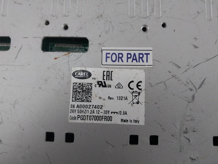Carel Pgdt07000Fr00 Touch Display 24V 50Hz/1.2A 12-30V-/0.9A