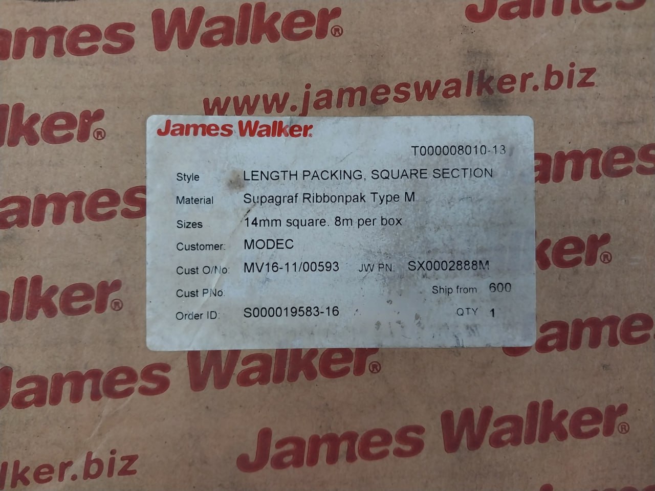 James Walker 14mm Square 8m Compression Packing S000019583-16