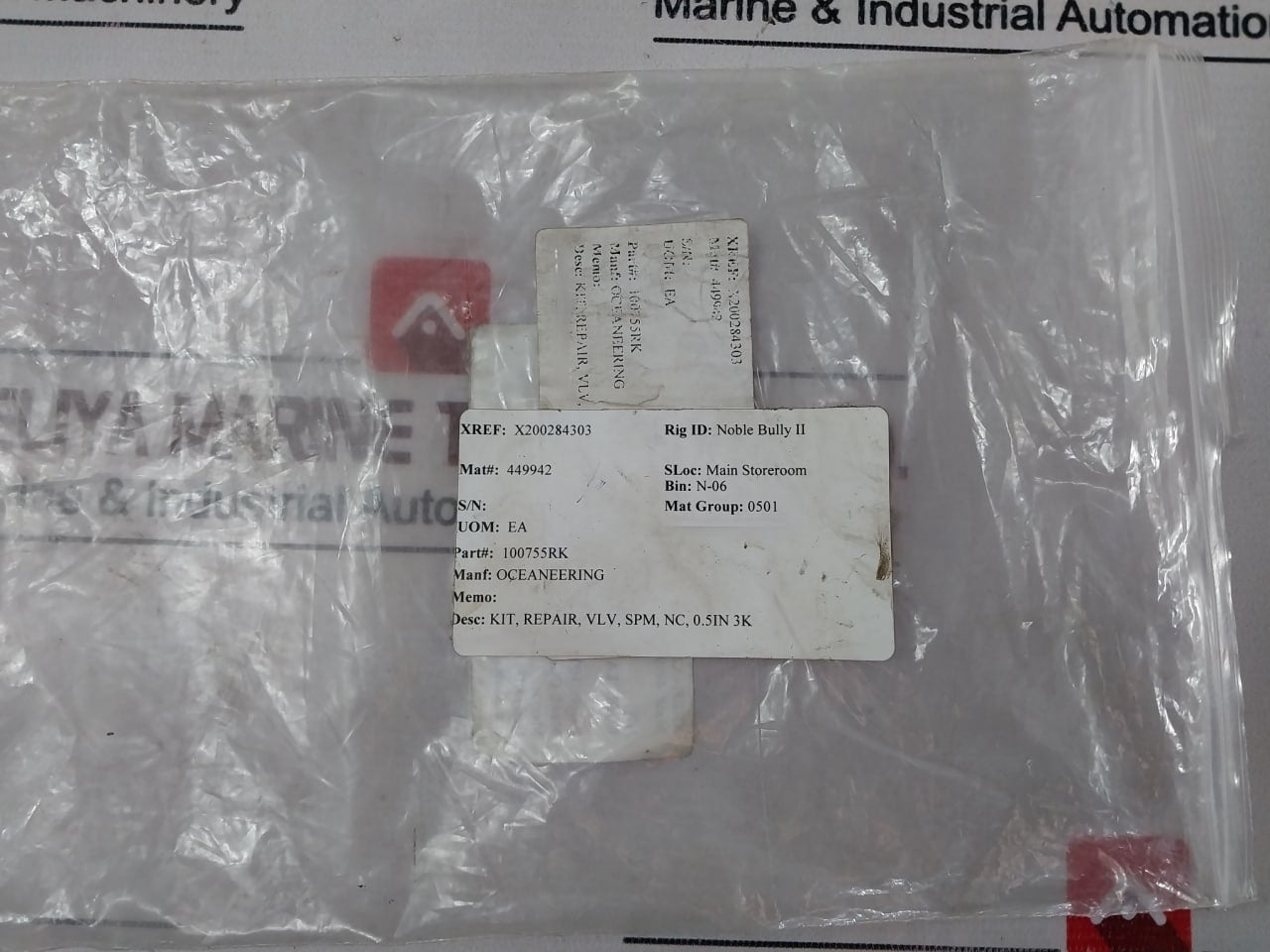 Oceaneering 100755-rk Valve Repair Kit Rev: Ac