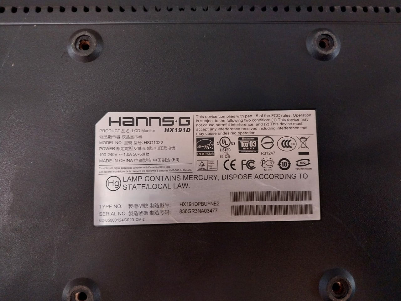 Hanns.g Hsg1022 Lcd Monitor
