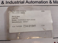 Sensy 500Kn Load Pin 5000-hois213 7141000 714-91841 1Oh
