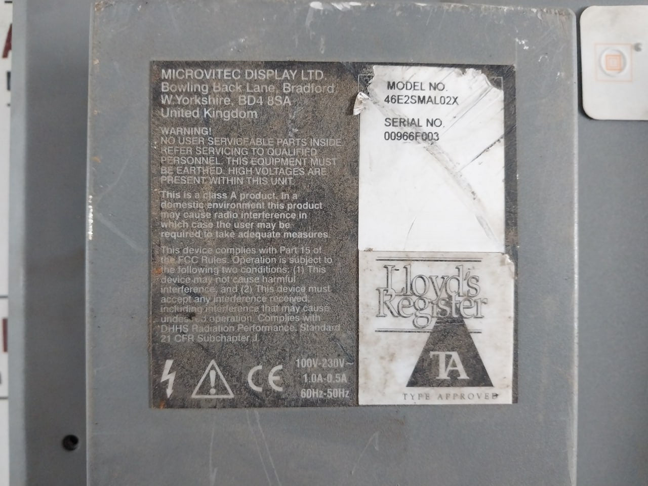 Alstom 46E2Smal02X Dp System Display 100V-230V