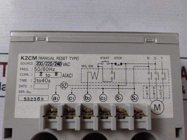 Omron K2Cm-2Ls Static Motor Relay 2 To 40S 200/220/240 Vac