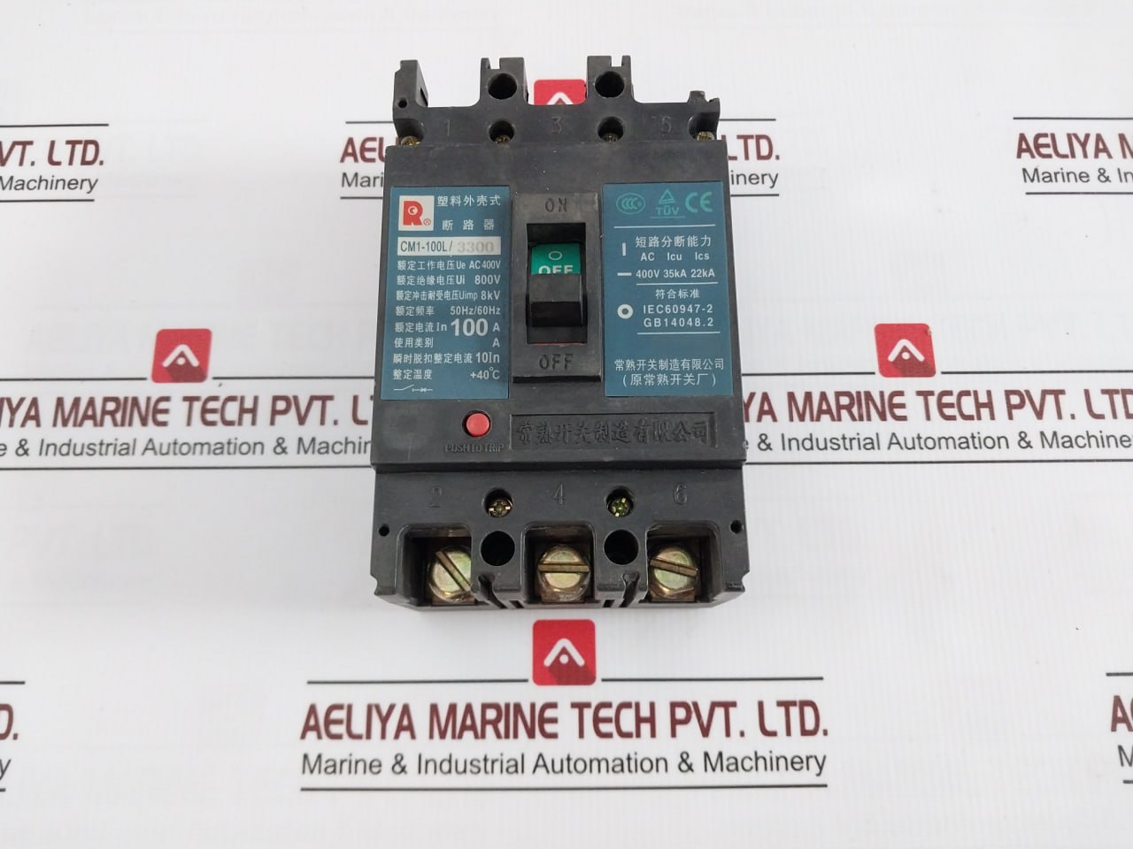 Changshu Cm1-100L/3300 Molded Case Circuit Breaker Ac 400V 50Hz/60Hz