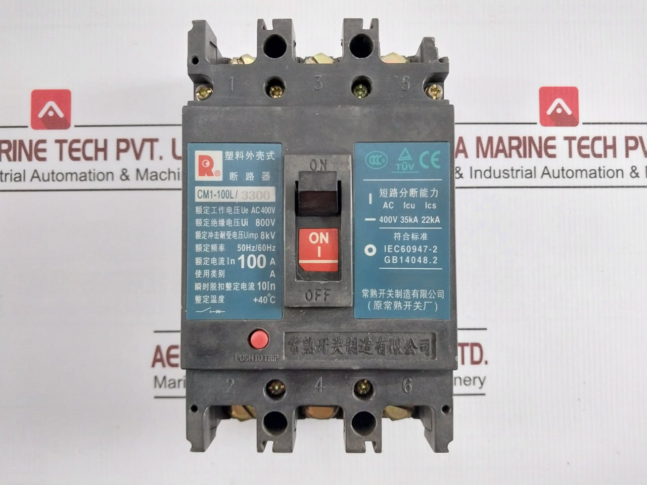 Changshu Cm1-100L/3300 Molded Case Circuit Breaker Ac 400V 50Hz/60Hz