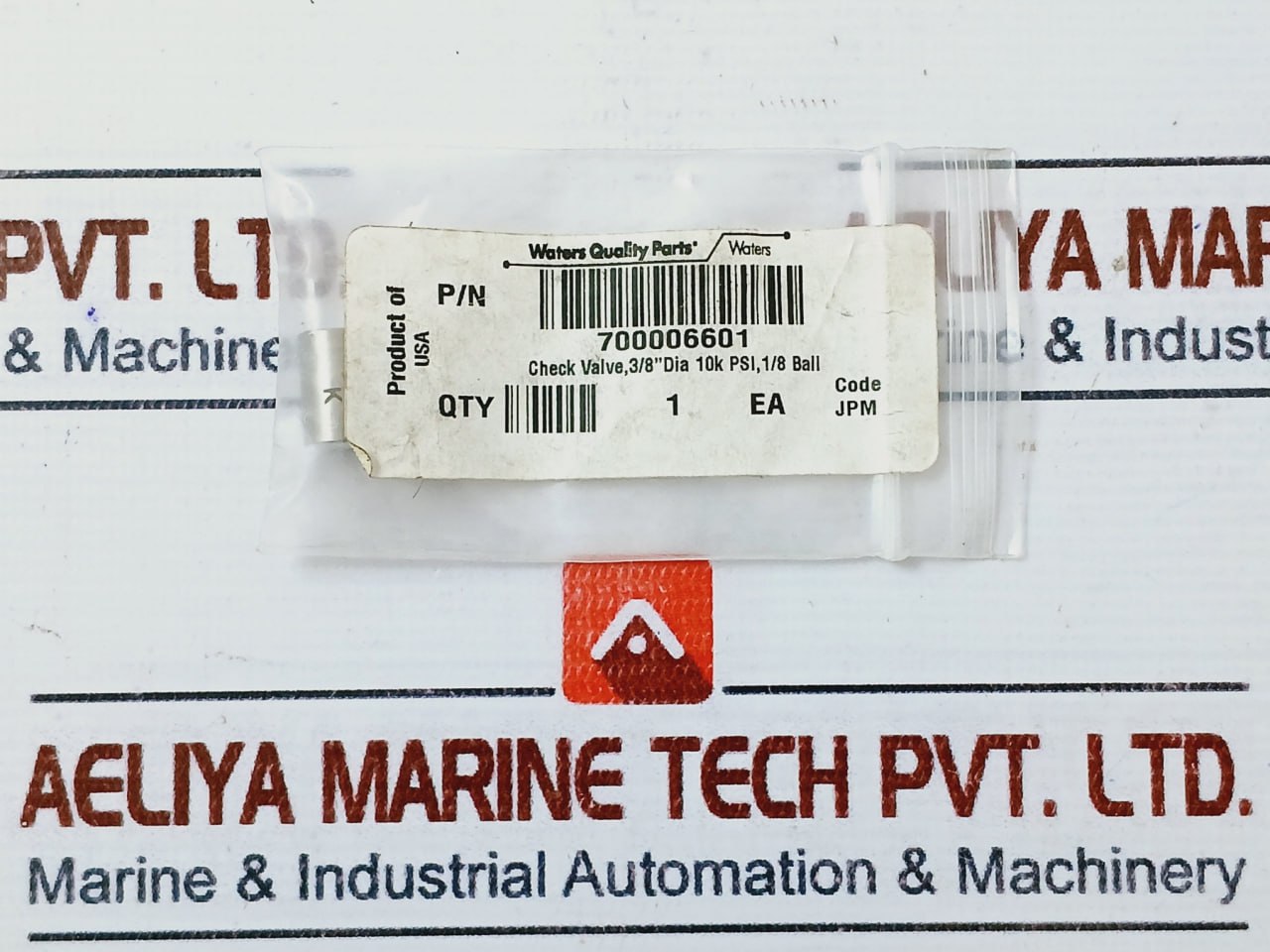 Waters 700006601 3/8” Dia 10K Psi 1/8 Ball Check Valve Code JPM