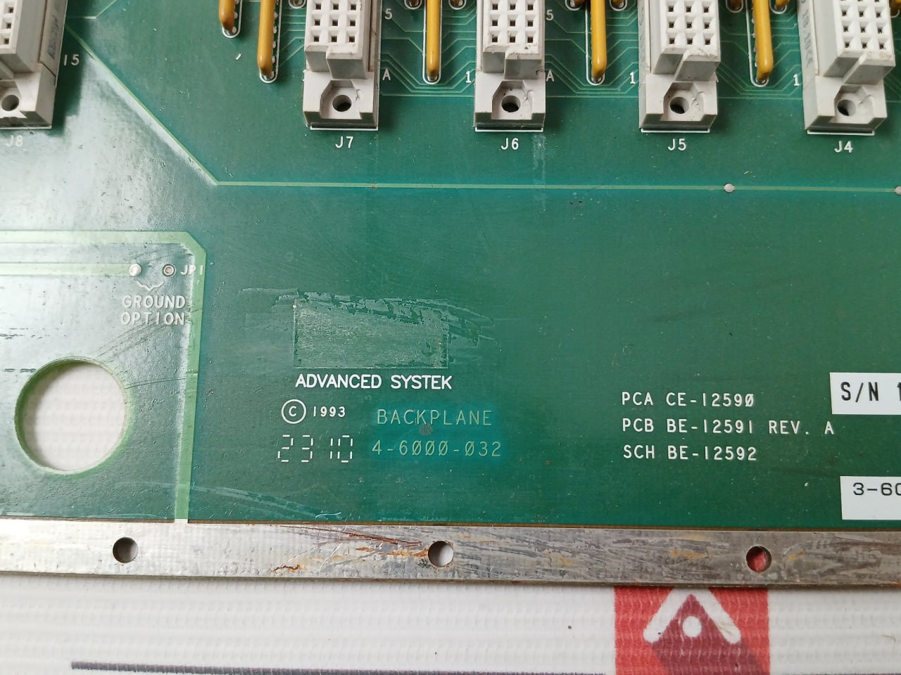 Advanced Systek 4-6000-032 Backplane Module Pcb 94V-0 Pca Ce-12590 Rev.A
