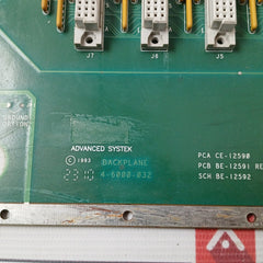 Advanced Systek 4-6000-032 Backplane Module Pcb 94V-0 Pca Ce-12590 Rev.A