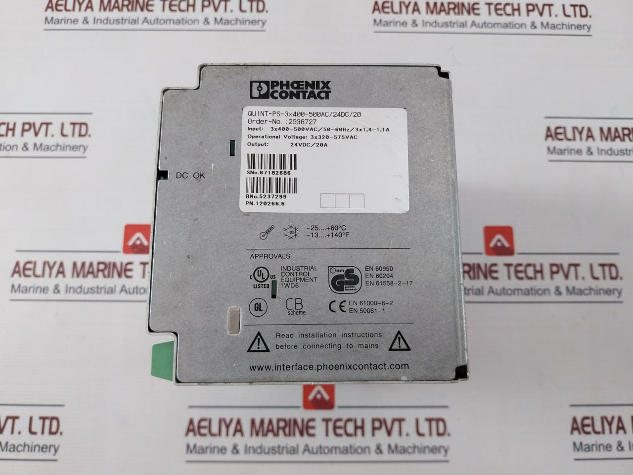 Phoenix Contact Quint-ps-3X400-500Ac/24Dc/20 Power Supply Unit 24Vdc/20A