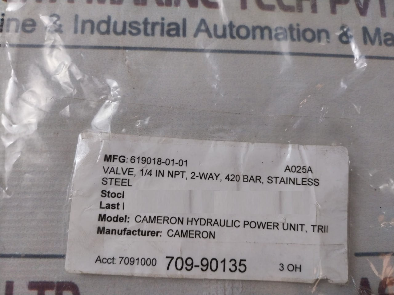 Parker Hals2V4N 1/4 In Npt 2-way Stainless Steel Valve 420Bar
