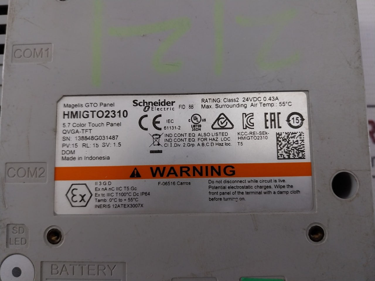 Schneider Electric Hmigto2310 Magelis Gto Touchscreen Panel