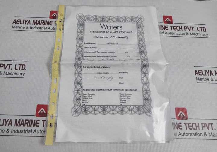 Waters 441001488 Tfc Vent Valve Assembly Rev: G