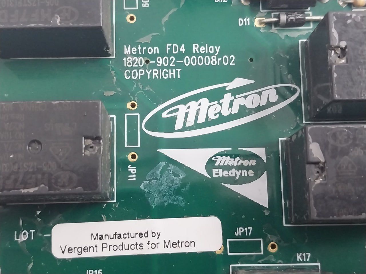 Metron Eledyne Fd4-db301 Printed Circuit Relay Board Rev-02 Ca34454