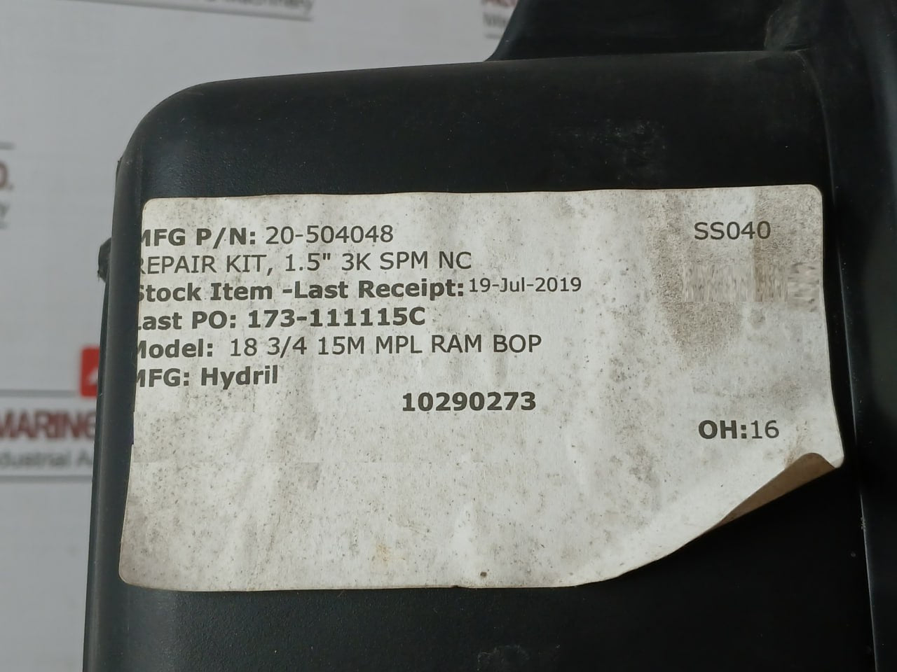 Hydril 20-504048 1.5" 3K Spm Nc Sl Valve Repair Kit 18 3/4 15M Mpl Ram Bop