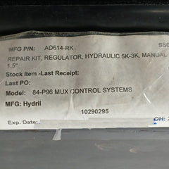 Hydril Ad614-rk Hydraulic Regulator Manual Repair Kit 1.5" 5K–3K 10290295 Rev N