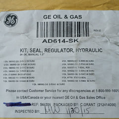 Hydril Ad614-rk Hydraulic Regulator Manual Repair Kit 1.5" 5K–3K 10290295 Rev N